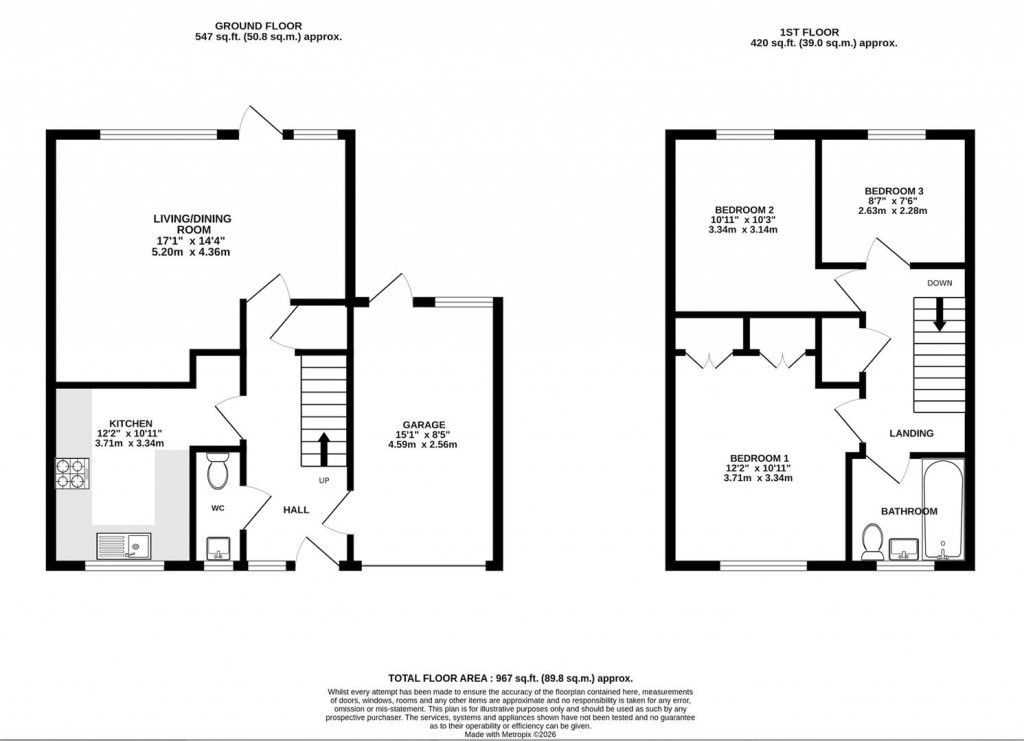 Floorplans For Tall Trees Close, Kingswood, Maidstone